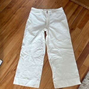 Peter Millar Women’s White Cropped Pants – Classic Fit - Wide Leg - Size 6